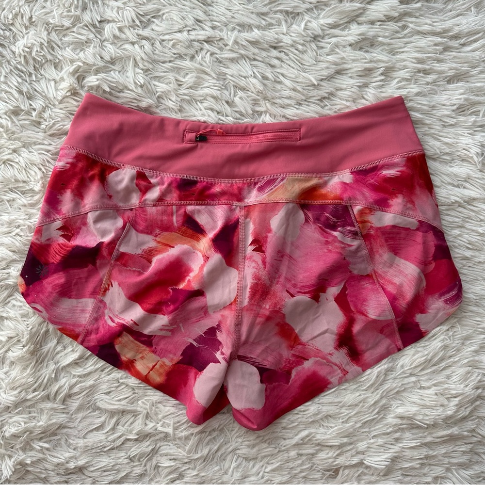 Athleta Run With It 3.5" Running Shorts Pink Floral Print NWT M - Picture 9 of 11